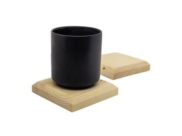 Minimalist - Ahşap Bardak Altlığı - 2'li Kare