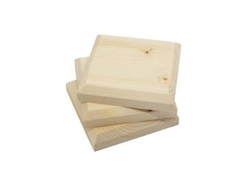 Minimalist - Ahşap Bardak Altlığı - 2'li Kare
